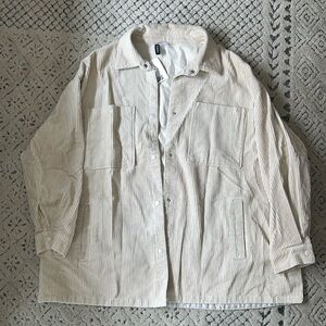 NWT Khaki Ribbed Oversized Jacket